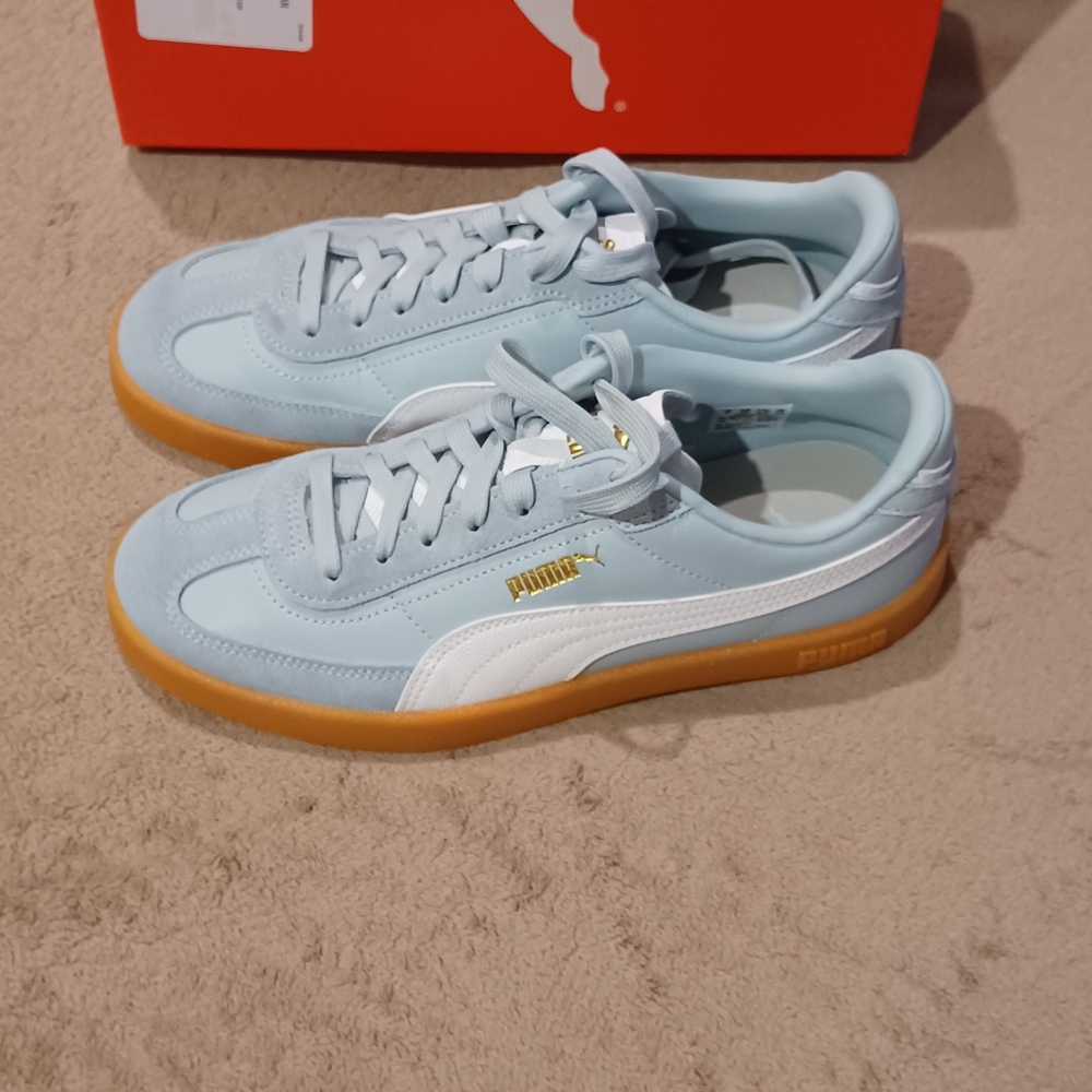 Puma Light Blue Sneakers with Gum Sole